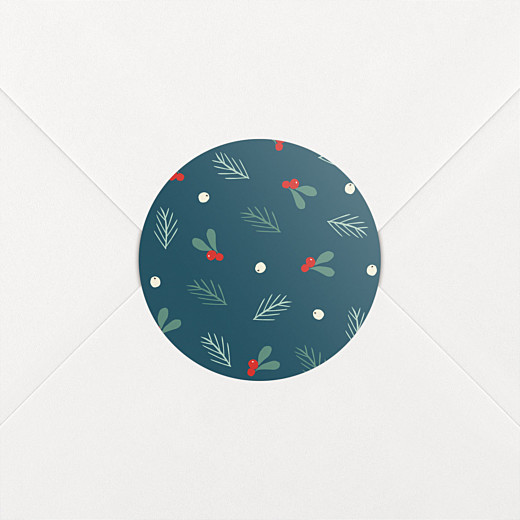 Stickers vœux Merry & bright bleu - Vue 2 Stickers vœux Merry & bright bleu - Vue 2