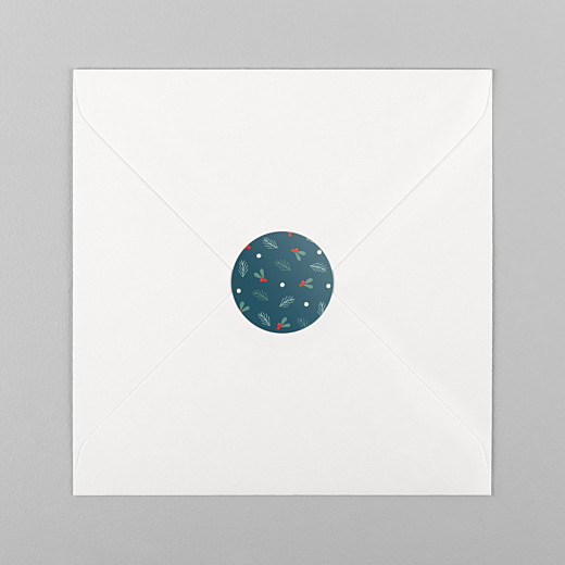 Stickers vœux Merry & bright bleu - Vue 1 Stickers vœux Merry & bright bleu - Vue 1