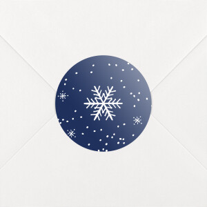 Stickers pour enveloppes vœux Merveilles d'hiver bleu