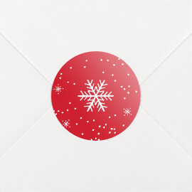 Stickers pour enveloppes vœux Merveilles d'hiver rouge