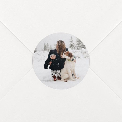 Stickers pour enveloppes vœux Photo blanc - Vue 1