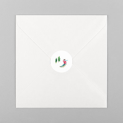 Stickers vœux Piste verte luge - Vue 1 Stickers vœux Piste verte luge - Vue 1