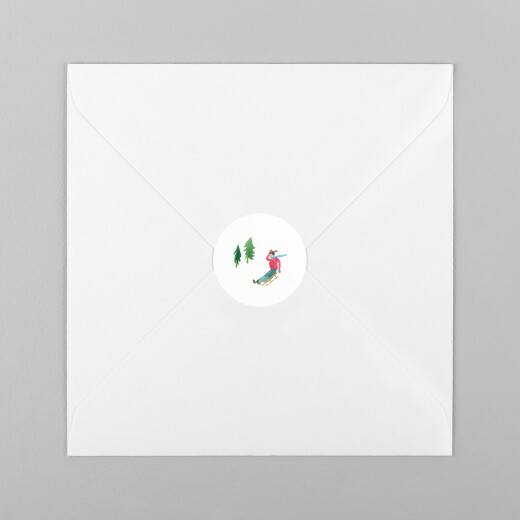Stickers pour enveloppes vœux Piste verte luge - Vue 2