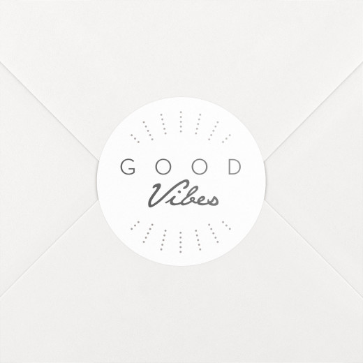 Stickers pour enveloppes vœux Good vibes blanc - Vue 1