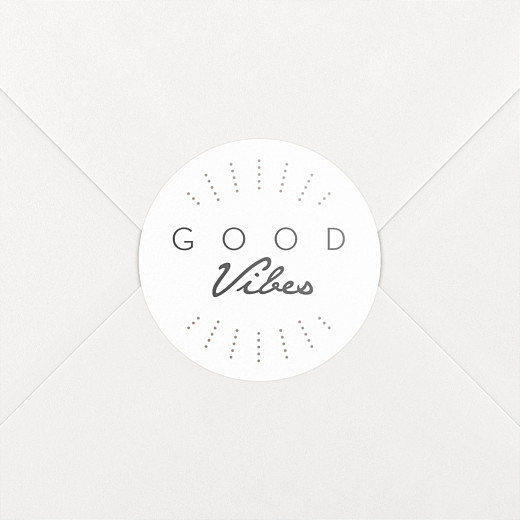 Stickers vœux Good vibes blanc - Vue 2 Stickers vœux Good vibes blanc - Vue 2