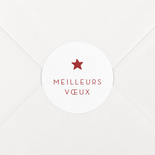 Stickers pour enveloppes vœux Elégant étoile rouge - Vue 1