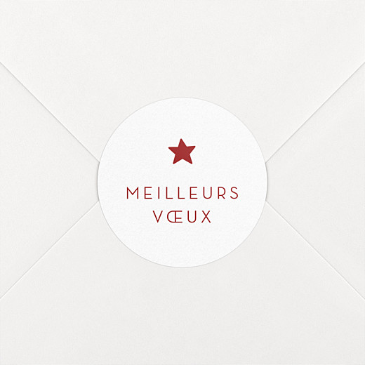 Stickers vœux Elégant étoile rouge - Vue 2 Stickers vœux Elégant étoile rouge - Vue 2