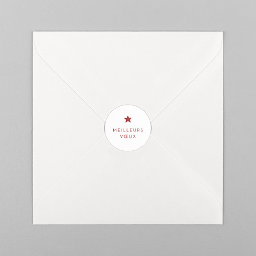 Stickers vœux Elégant étoile rouge - Vue 1 Stickers vœux Elégant étoile rouge - Vue 1