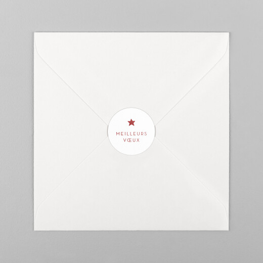 Stickers pour enveloppes vœux Elégant étoile rouge - Vue 2