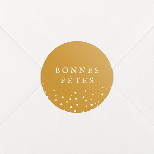 Stickers vœux Souvenir étoilé jaune - Vue 2 Stickers vœux Souvenir étoilé jaune - Vue 2