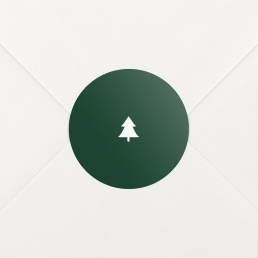 Stickers pour enveloppes vœux Elégant sapin vert - Vue 1