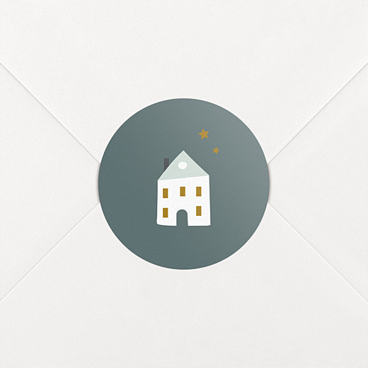 Stickers pour enveloppes vœux Village d'hiver sapin - Vue 2