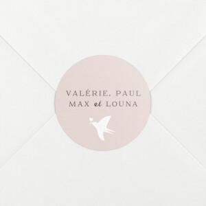 Stickers pour enveloppes vœux Village d'hiver rose
