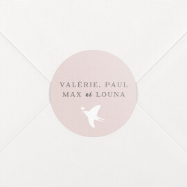 Stickers pour enveloppes vœux Village d'hiver rose