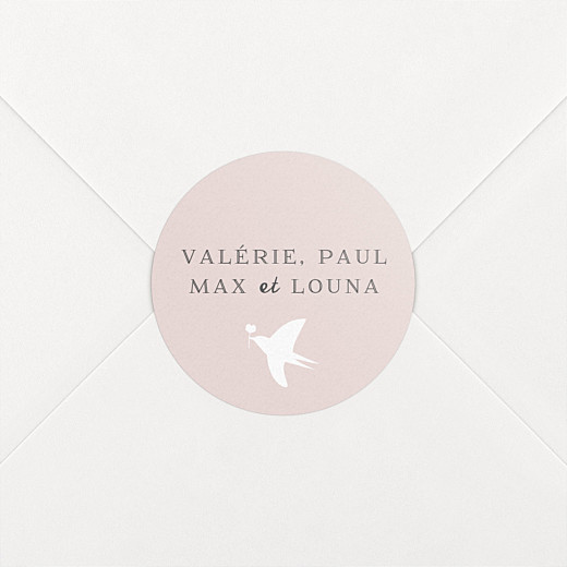Stickers pour enveloppes vœux Village d'hiver rose - Vue 2