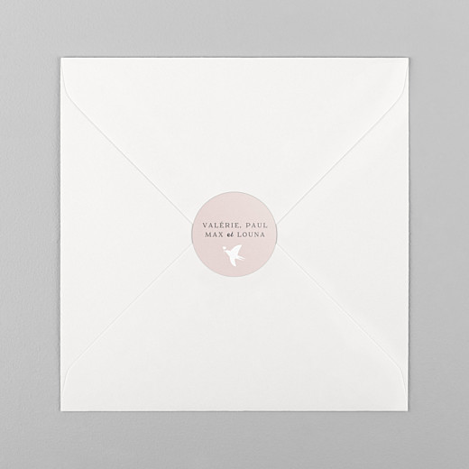 Stickers vœux Village d'hiver rose - Vue 1 Stickers vœux Village d'hiver rose - Vue 1