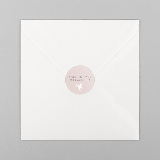 Stickers pour enveloppes vœux Village d'hiver rose - Vue 2