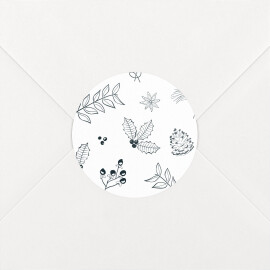 Stickers pour enveloppes vœux Dans mon jardin d'hiver bleu noir