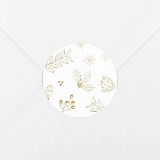 Stickers pour enveloppes vœux Dans mon jardin d'hiver ocre - Vue 1