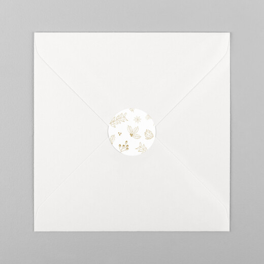 Stickers pour enveloppes vœux Dans mon jardin d'hiver ocre - Vue 2