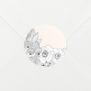 Stickers pour enveloppes naissance Esquisse fleurie rose