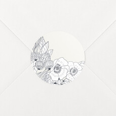 Stickers pour enveloppes naissance Esquisse fleurie beige
