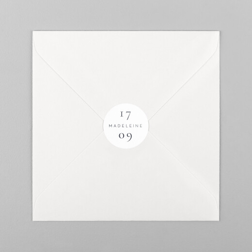 Stickers pour enveloppes naissance Esquisse fleurie blanc - Vue 2