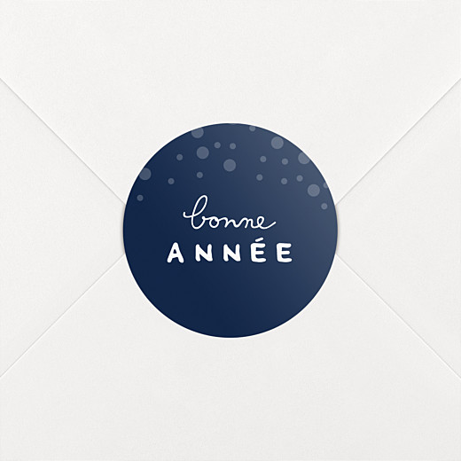 Stickers vœux Mille flocons bleu - Vue 2 Stickers vœux Mille flocons bleu - Vue 2