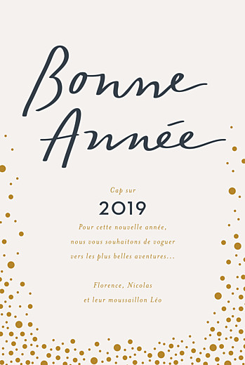 Carte de voeux Mille flocons 4 photos beige Carte de voeux Mille flocons 4 photos beige
