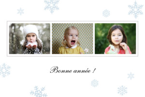 Carte de voeux Premiers flocons bleu Carte de voeux Premiers flocons bleu