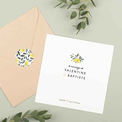 Stickers mariage Palermo jaune et blanc - Gamme Stickers mariage Palermo jaune et blanc - Gamme