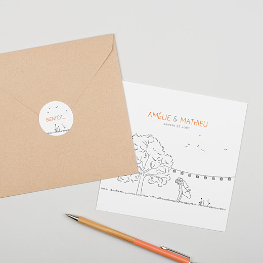 Stickers mariage Promesse champêtre blanc - Gamme Stickers mariage Promesse champêtre blanc - Gamme