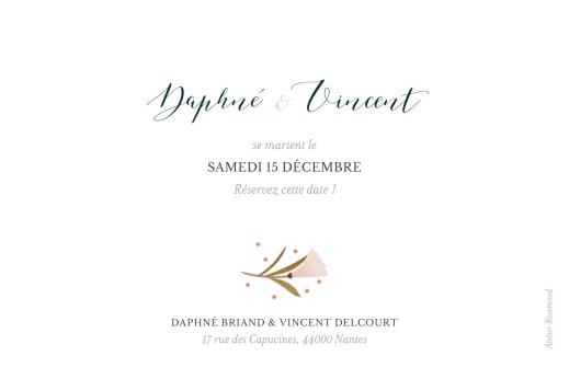 Save the Date Daphné printemps - Verso Save the Date Daphné printemps - Verso