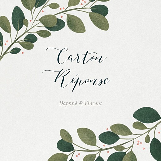 Carton réponse mariage Daphné hiver - Recto