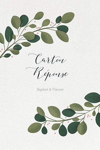 Carton réponse mariage Daphné portrait hiver Carton réponse mariage Daphné portrait hiver