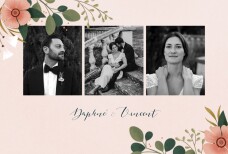 Carte de remerciement mariage Daphné (4 pages) printemps