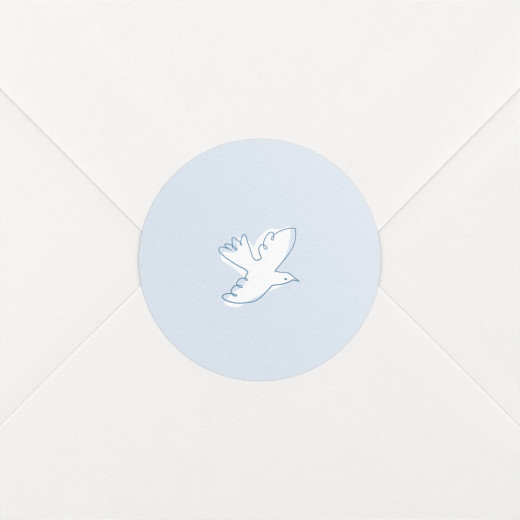 Stickers pour enveloppes baptême Allégresse bleu - Vue 1