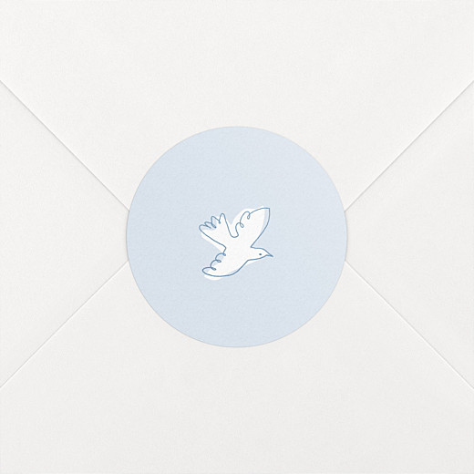Stickers pour enveloppes baptême Allégresse bleu - Vue 2