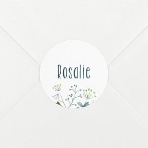 Stickers pour enveloppes naissance Bouquet sauvage bleu