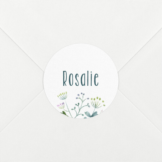 Stickers pour enveloppes naissance Bouquet sauvage bleu - Vue 1 Stickers pour enveloppes naissance Bouquet sauvage bleu - Vue 1