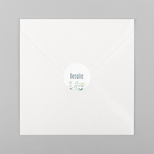 Stickers pour enveloppes naissance Bouquet sauvage bleu - Vue 2