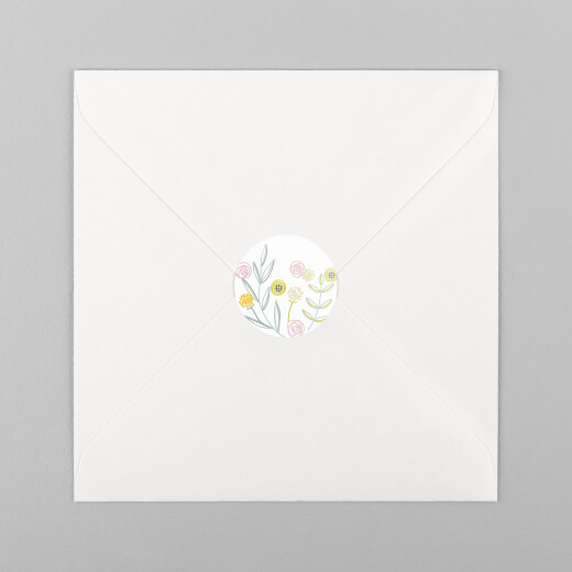 Stickers pour enveloppes naissance Douceur champêtre blanc - Vue 2 Stickers pour enveloppes naissance Douceur champêtre blanc - Vue 2