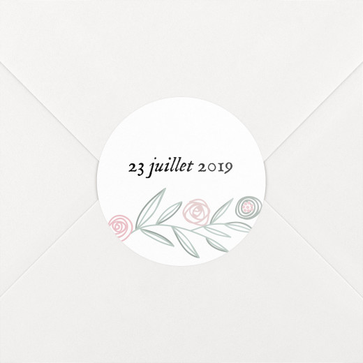Stickers pour enveloppes naissance Douceur champêtre blanc - Vue 1