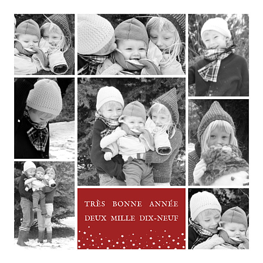 Carte de voeux Souvenir 8 photos rouge Carte de voeux Souvenir 8 photos rouge