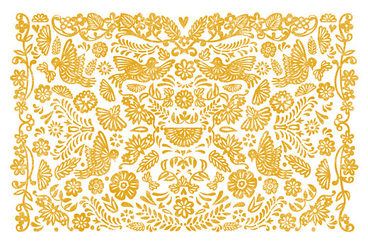 Carte de correspondance Papel picado jaune - Recto Carte de correspondance Papel picado jaune - Recto