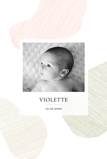 Faire-part de naissance Galet (4 pages) rose Faire-part de naissance Galet (4 pages) rose