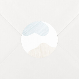 Stickers pour enveloppes naissance Galet bleu