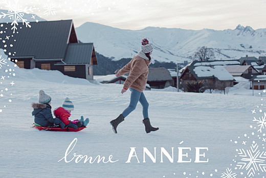 Carte de voeux Neige chic beige Carte de voeux Neige chic beige