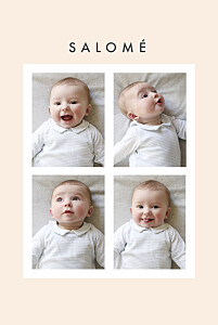 Faire-part de naissance cuivré corner (dorure) beige Faire-part de naissance cuivré corner (dorure) beige