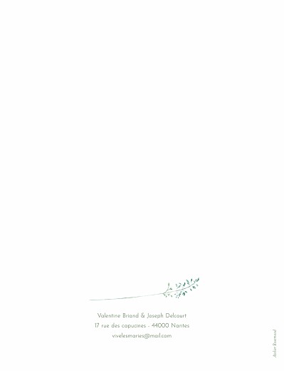 Faire-part de mariage Les hautes herbes portrait vert - Verso Faire-part de mariage Les hautes herbes portrait vert - Verso